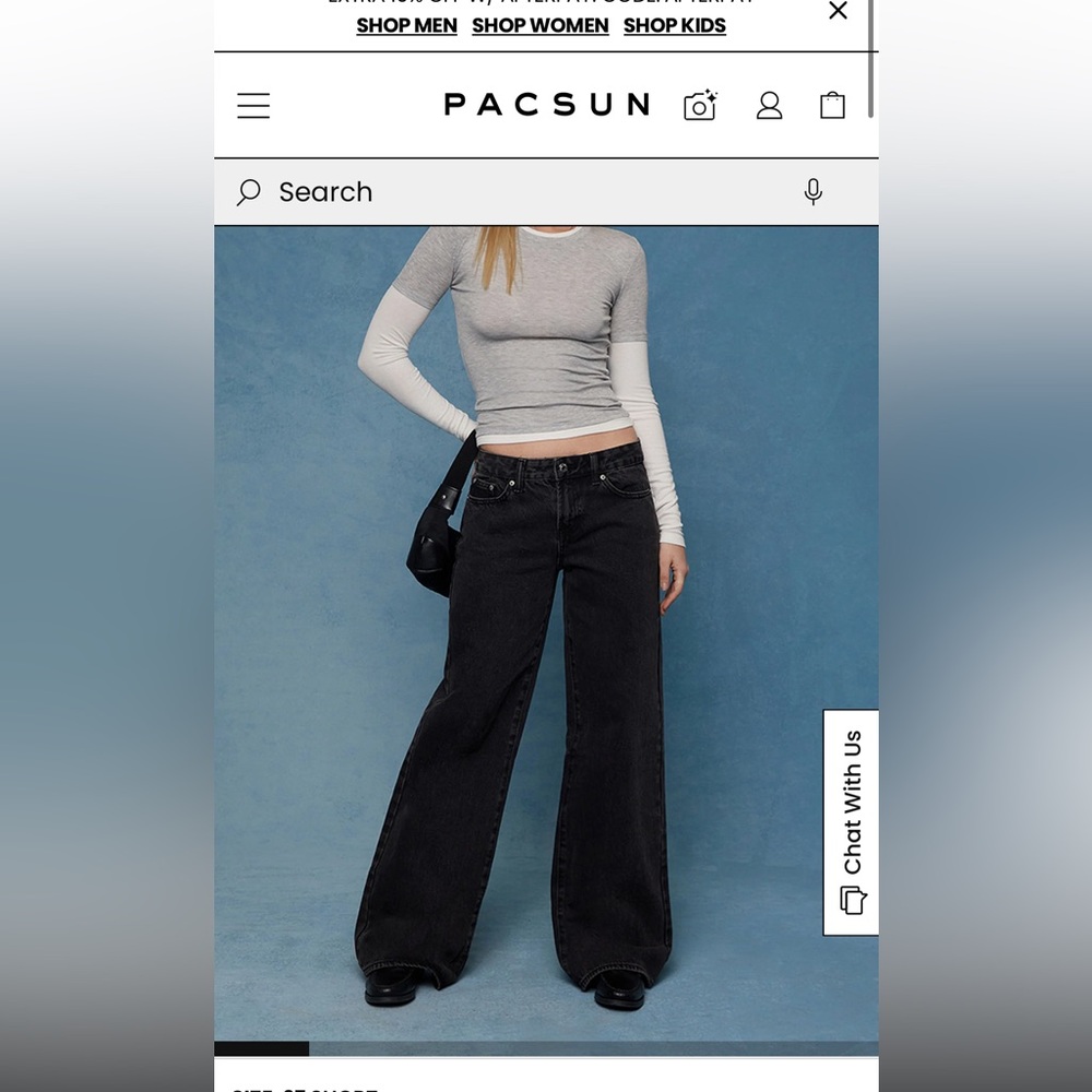 Pacsun Casey Low Rise Baggy Jeans Washed Black